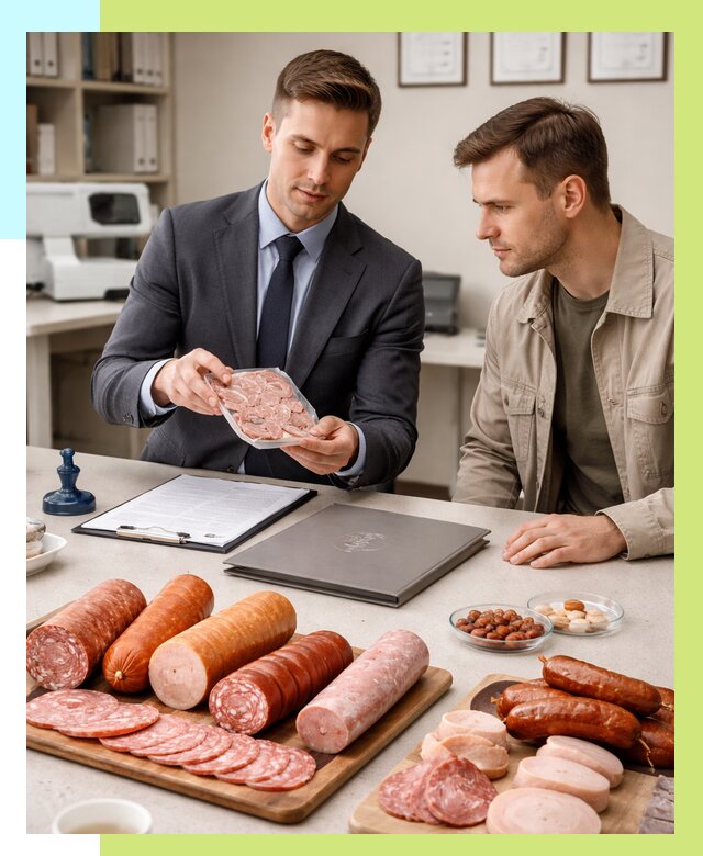 Сертификация колбасных изделий в Луховицах от 7759 р. | Алешин-Лхв