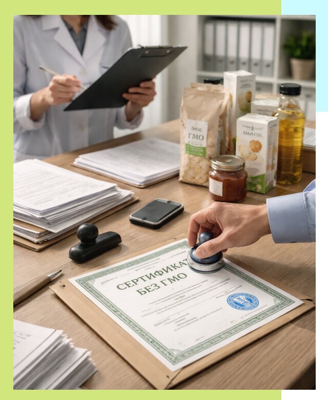 Получение сертификата Без ГМО для продукции в Луховицах